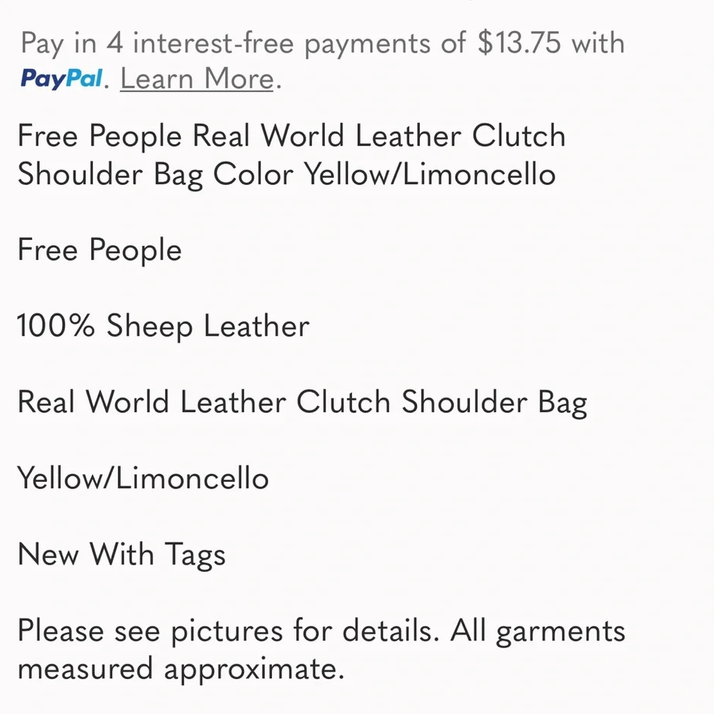 Free People leather Yellow Designer Shoulder Bag - Picture 13 of 13